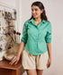 Linen Green Basic Top